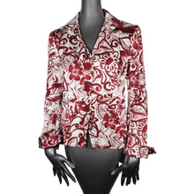 Load image into Gallery viewer, LAFAYETTE 148 New York NWT Burgundy Red Floral Silk Linen Blazer Jacket 4