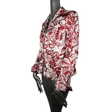 Load image into Gallery viewer, LAFAYETTE 148 New York NWT Burgundy Red Floral Silk Linen Blazer Jacket 4