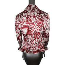 Load image into Gallery viewer, LAFAYETTE 148 New York NWT Burgundy Red Floral Silk Linen Blazer Jacket 4