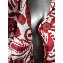 Load image into Gallery viewer, LAFAYETTE 148 New York NWT Burgundy Red Floral Silk Linen Blazer Jacket 4