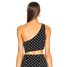 Load image into Gallery viewer, Cinq A Sept Dotted Maayan Polka Dot One Shoulder Top Small