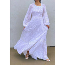 Load image into Gallery viewer, Tanya Taylor Bekah Ivory Maxi Dress Cross Tie Back 8