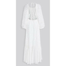 Load image into Gallery viewer, Tanya Taylor Bekah Ivory Maxi Dress Cross Tie Back 8