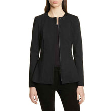 Load image into Gallery viewer, Theory Movement Canvas Tweed Black Peplum Blazer Jacket 2