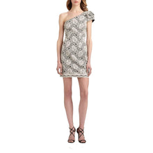 Load image into Gallery viewer, ABS Allen Schwartz Rosette Lace One Shoulder Dress