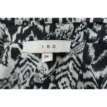 Load image into Gallery viewer, IRO Printed Black White Shirt Top Button Up Semi Sheer 34 2