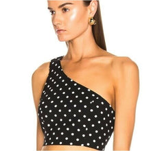 Load image into Gallery viewer, Cinq A Sept Dotted Maayan Polka Dot One Shoulder Top Small
