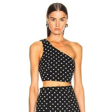Load image into Gallery viewer, Cinq A Sept Dotted Maayan Polka Dot One Shoulder Top Small