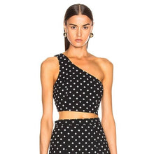 Load image into Gallery viewer, Cinq A Sept Dotted Maayan Polka Dot One Shoulder Top XL