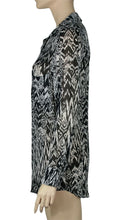 Load image into Gallery viewer, IRO Printed Black White Shirt Top Button Up Semi Sheer 34 2