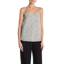 Load image into Gallery viewer, THEORY NWT Top Womens Medium Nade Subtle Stripe Cotton Grey Tank Blouse New
