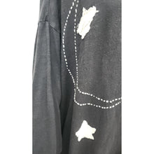 Load image into Gallery viewer, MAGNOLIA PEARL Oversized Tunic Top Shirt Black Moon Stars Applique Boho OS

