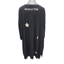 Load image into Gallery viewer, MAGNOLIA PEARL Oversized Tunic Top Shirt Black Moon Stars Applique Boho OS
