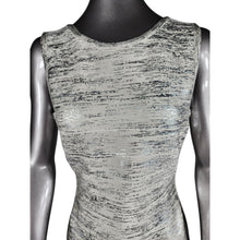 Load image into Gallery viewer, HERVE LEGER NWT Silver Metallic Dress Medium Sleeveless Sheath Fitted Mini
