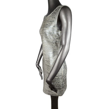 Load image into Gallery viewer, HERVE LEGER NWT Silver Metallic Dress Medium Sleeveless Sheath Fitted Mini
