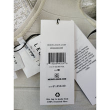 Load image into Gallery viewer, HERVE LEGER NWT Silver Metallic Dress Medium Sleeveless Sheath Fitted Mini
