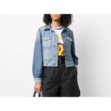 Load image into Gallery viewer, GANNI Denim Jacket NWT 6 Two Tone Blue Button Jean New 38
