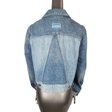 Load image into Gallery viewer, GANNI Denim Jacket NWT 6 Two Tone Blue Button Jean New 38
