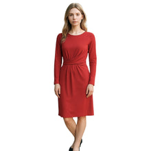 Load image into Gallery viewer, LAFAYETTE 148 New York NWT Red Dress 4 Longsleeve Drape Sheath Career Party New
