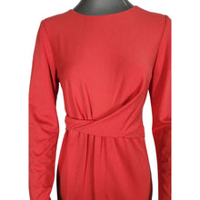 Load image into Gallery viewer, LAFAYETTE 148 New York NWT Red Dress 4 Longsleeve Drape Sheath Career Party New
