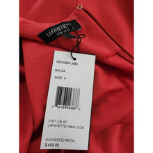 Load image into Gallery viewer, LAFAYETTE 148 New York NWT Red Dress 4 Longsleeve Drape Sheath Career Party New
