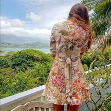 Load image into Gallery viewer, SPELL Wrap Dress Small Floral Birds Mini NWT Spring Summer
