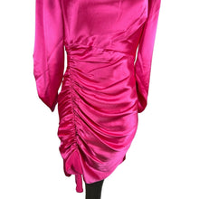 Load image into Gallery viewer, CINQ A SEPT NWT Asymmetrical Pink Dress Womens 6 Ruched Satin Natalia Wedding
