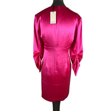 Load image into Gallery viewer, CINQ A SEPT NWT Asymmetrical Pink Dress Womens 6 Ruched Satin Natalia Wedding
