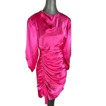 Load image into Gallery viewer, CINQ A SEPT NWT Asymmetrical Pink Dress Womens 6 Ruched Satin Natalia Wedding
