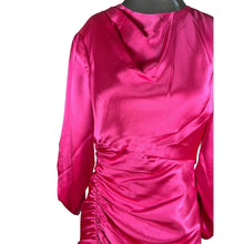 Load image into Gallery viewer, CINQ A SEPT NWT Asymmetrical Pink Dress Womens 6 Ruched Satin Natalia Wedding
