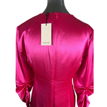 Load image into Gallery viewer, CINQ A SEPT NWT Asymmetrical Pink Dress Womens 6 Ruched Satin Natalia Wedding
