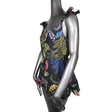 Load image into Gallery viewer, Farm Rio Floral Peplum Ruffle Sleeveless Shirt Blouse Top Blue Black Multi Small
