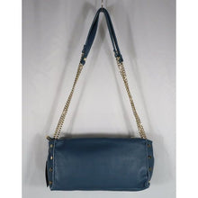 Load image into Gallery viewer, Salvatore Fiore Italy Leather Chain Blue Crossbody Bag
