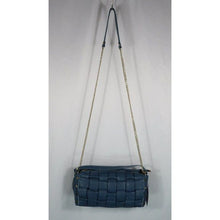 Load image into Gallery viewer, Salvatore Fiore Italy Leather Chain Blue Crossbody Bag
