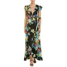 Load image into Gallery viewer, Alexis Janna Floral Maxi Wrap Dress Ruffle Front XS
