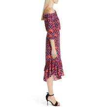 Load image into Gallery viewer, NWT Saloni Lexie Off Shoulder Silk Dress 2 Asymmetric
