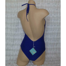 Load image into Gallery viewer, Letarte Blue Swimsuit Deep V Plunge XS
