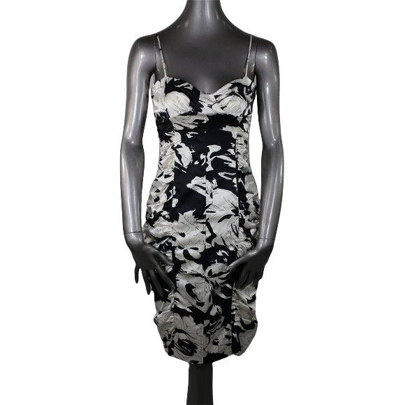 David Meister Black White Floral Dress 2