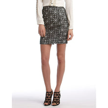 Load image into Gallery viewer, Catherine Malandrino Embroidered Black White Short Skirt 8
