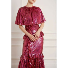 Load image into Gallery viewer, Needle &amp; Thread Scarlett Sequin Cape Medium / Large
