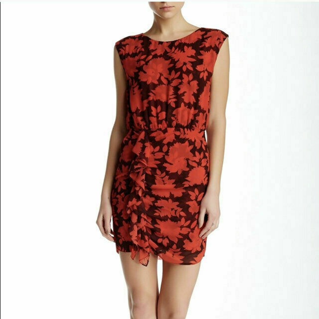 Rebecca Minkoff Jenson Red Floral Dress 0