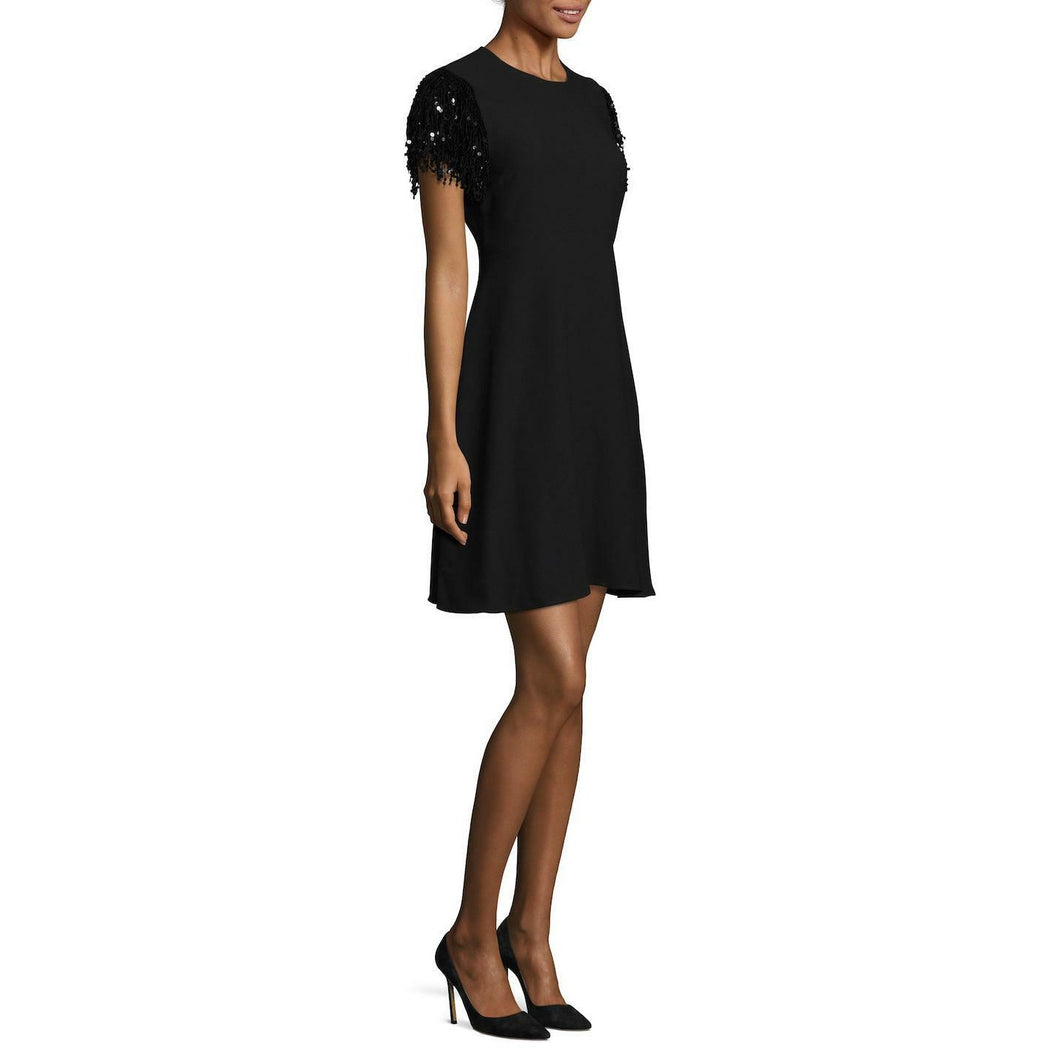 Kate Spade New York Black Sequin Fringe Dress 00
