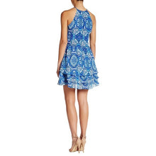 Load image into Gallery viewer, Parker Dax Dress Blue Tiered Ruffle Large
