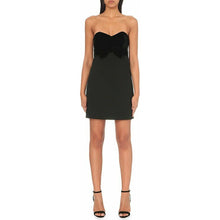 Load image into Gallery viewer, Maje Ressy Velvet Bow Strapless Black Dress 3 Large
