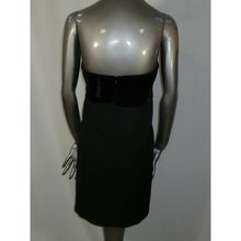 Load image into Gallery viewer, Maje Ressy Velvet Bow Strapless Black Dress 3 Large
