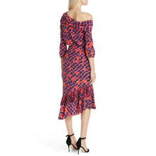 Load image into Gallery viewer, NWT Saloni Lexie Off Shoulder Silk Dress 2 Asymmetric
