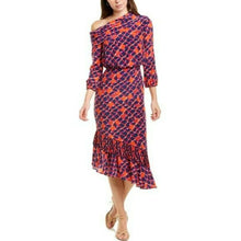 Load image into Gallery viewer, NWT Saloni Lexie Off Shoulder Silk Dress 2 Asymmetric

