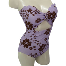 Load image into Gallery viewer, Kate Spade Scalloped Purple 1 Piece Floral Swimsuit XS
