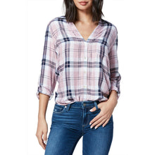 Load image into Gallery viewer, Paige Pink Plaid Button Shirt Top Small
