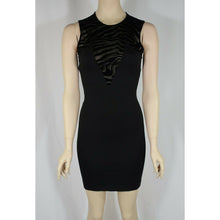 Load image into Gallery viewer, Torn By Ronny Kobo Black Plunge Dress Semi Sheer Small
